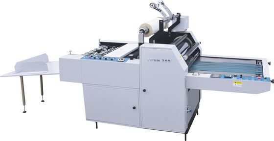 Semi Automatic A2 Book Cover Carton Thermal Film Laminator with Double-sided Laminating UV Dryer and Hot Knife